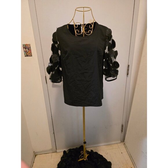 Women's Black Midi Dress Top Medium Skirt Large Black Party Cocktail Two Pieces - Picture 12 of 16